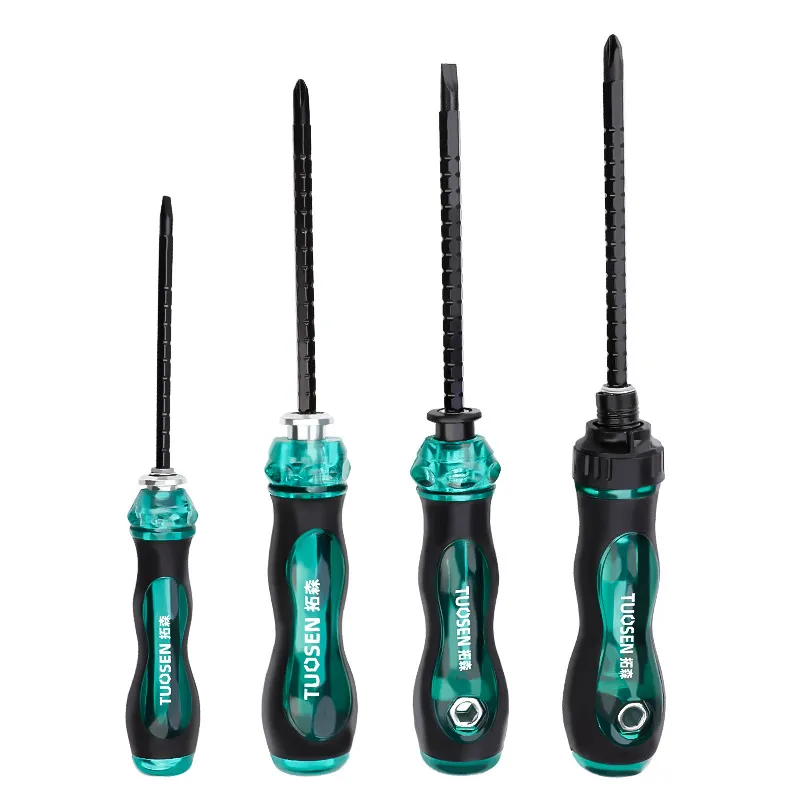 Manual Retractable Screwdriver – 2-in-1 Slotted & Phillips Screwdriver Set with Extendable Shaft, Compact Household Repair Tool